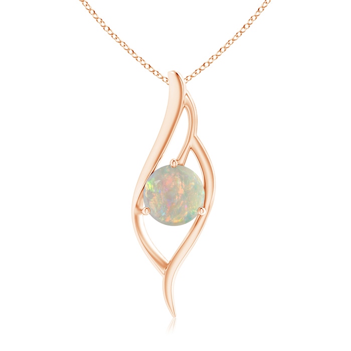 9mm AAAA Opal Angel Wing Bypass Pendant in Rose Gold 