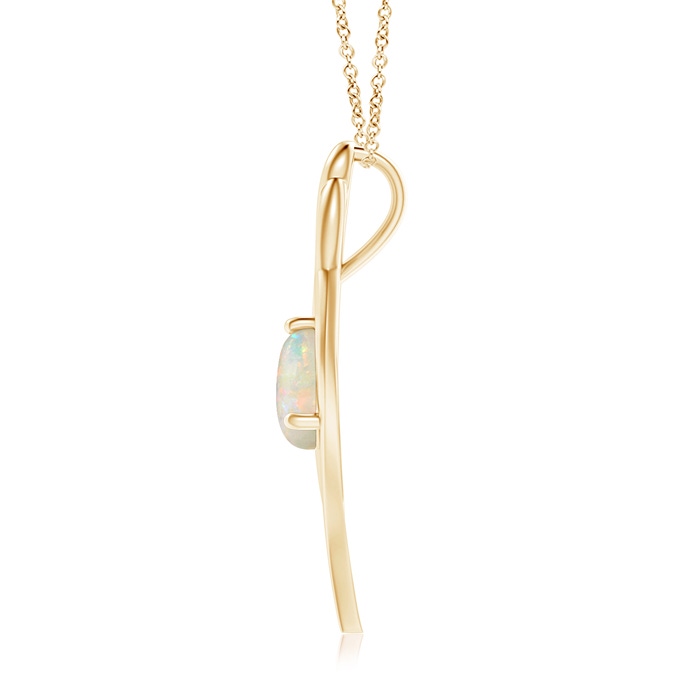 9mm AAAA Opal Angel Wing Bypass Pendant in Yellow Gold product image