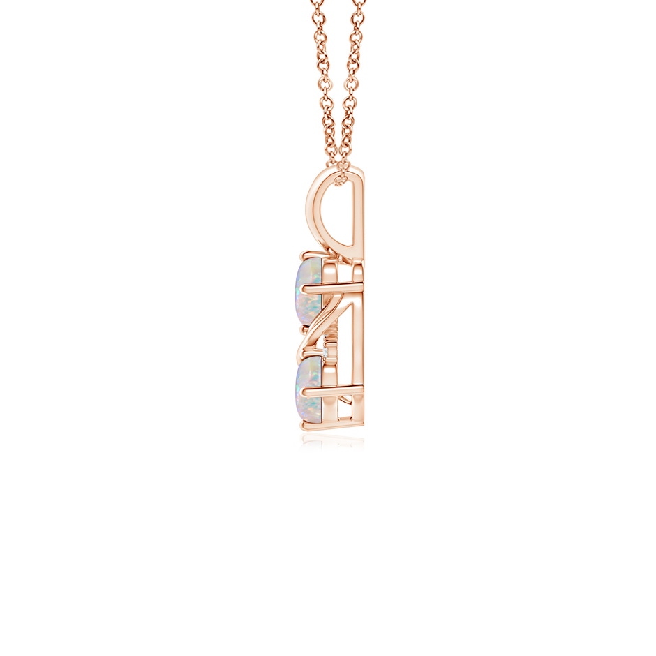 5x3mm AAAA Two Stone Opal Swirl Pendant in Rose Gold side 199