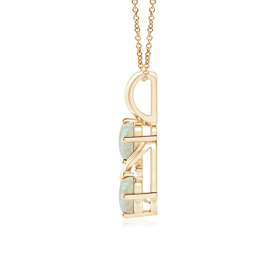 6x4mm AAA Two Stone Opal Swirl Pendant in Yellow Gold side 199