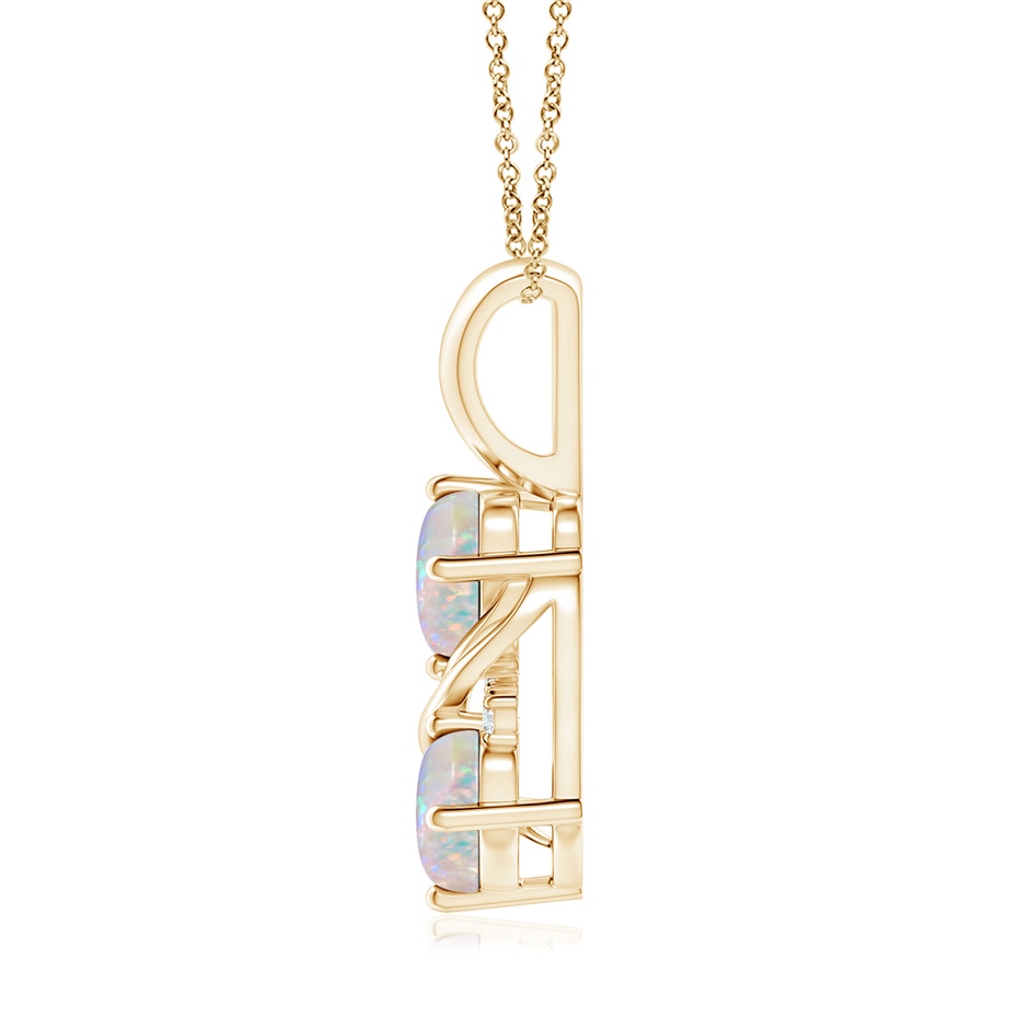7x5mm AAAA Two Stone Opal Swirl Pendant in Yellow Gold side 199