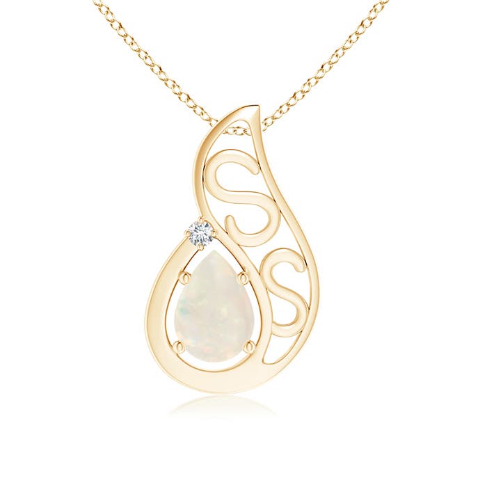 A - Opal / 0.44 CT / 14 KT Yellow Gold