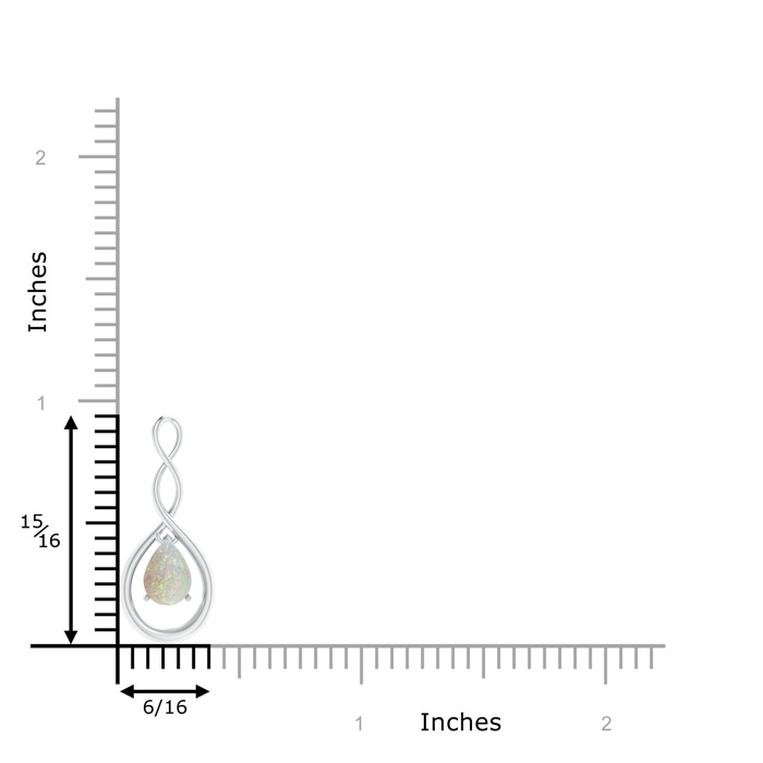 7x5mm AAA Pear-Shaped Opal Infinity Loop Pendant in White Gold product image