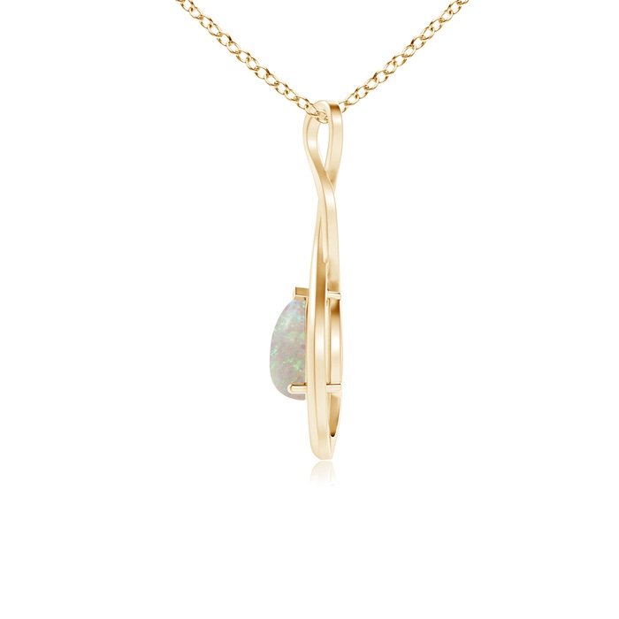 7x5mm AAA Pear-Shaped Opal Infinity Loop Pendant in Yellow Gold product image