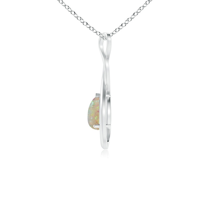 7x5mm AAAA Pear-Shaped Opal Infinity Loop Pendant in White Gold product image