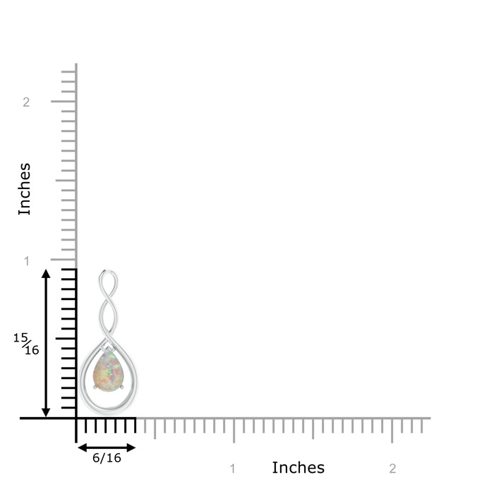 7x5mm AAAA Pear-Shaped Opal Infinity Loop Pendant in White Gold product image