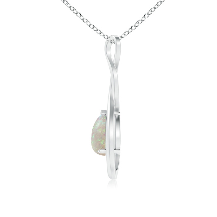 8x6mm AAA Pear-Shaped Opal Infinity Loop Pendant in White Gold product image