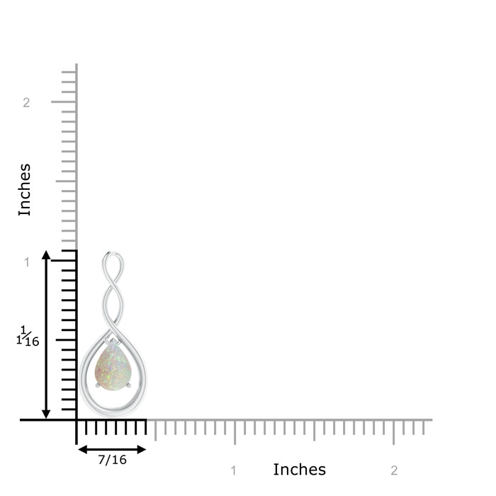 8x6mm AAA Pear-Shaped Opal Infinity Loop Pendant in White Gold product image
