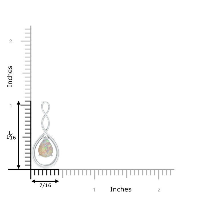 8x6mm AAAA Pear-Shaped Opal Infinity Loop Pendant in P950 Platinum product image