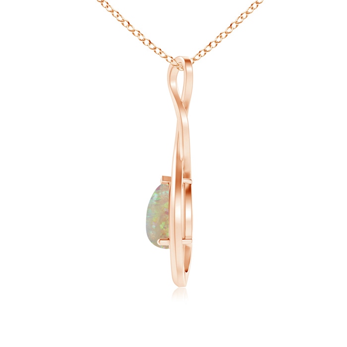8x6mm AAAA Pear-Shaped Opal Infinity Loop Pendant in Rose Gold Product Image