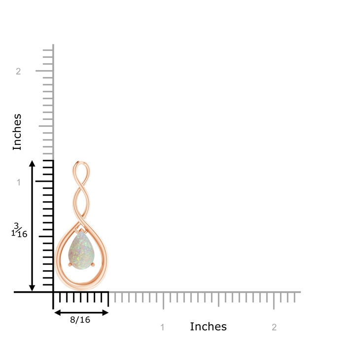 9x6mm AAA Pear-Shaped Opal Infinity Loop Pendant in Rose Gold product image