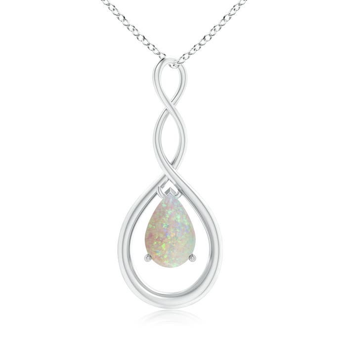 Pear-Shaped Opal Infinity Loop Pendant