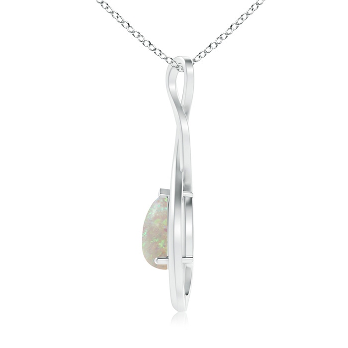 9x6mm AAA Pear-Shaped Opal Infinity Loop Pendant in White Gold product image