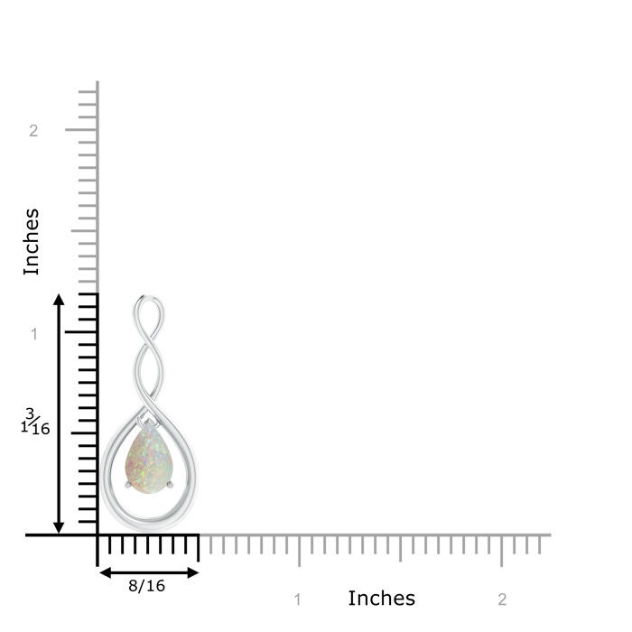 9x6mm AAA Pear-Shaped Opal Infinity Loop Pendant in White Gold product image