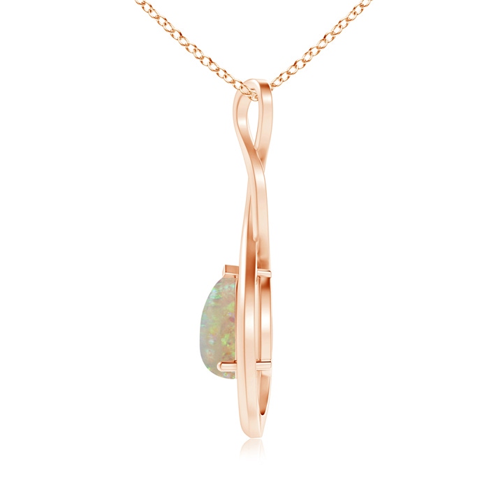 9x6mm AAAA Pear-Shaped Opal Infinity Loop Pendant in Rose Gold product image