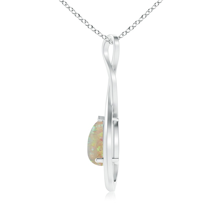 9x6mm AAAA Pear-Shaped Opal Infinity Loop Pendant in White Gold Product Image