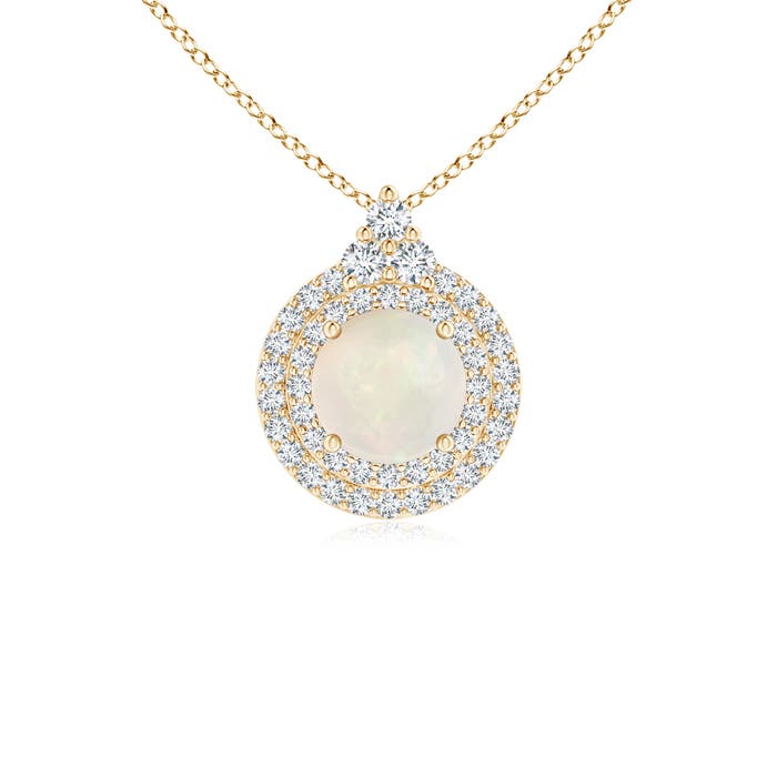 A - Opal / 0.75 CT / 14 KT Yellow Gold