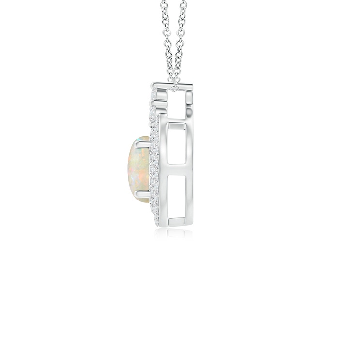 6mm AAAA Round Opal and Diamond Double Halo Pendant in P950 Platinum product image