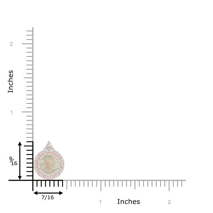 6mm AAAA Round Opal and Diamond Double Halo Pendant in Rose Gold product image