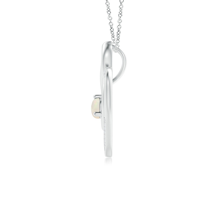 4mm A Opal Infinity Heart Pendant with Diamond Accents in S999 Silver product image