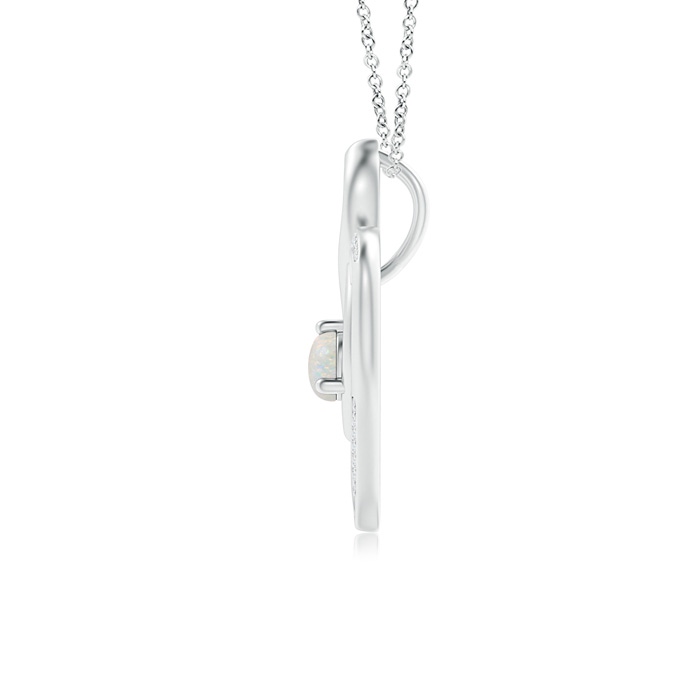 4mm AA Opal Infinity Heart Pendant with Diamond Accents in S999 Silver product image