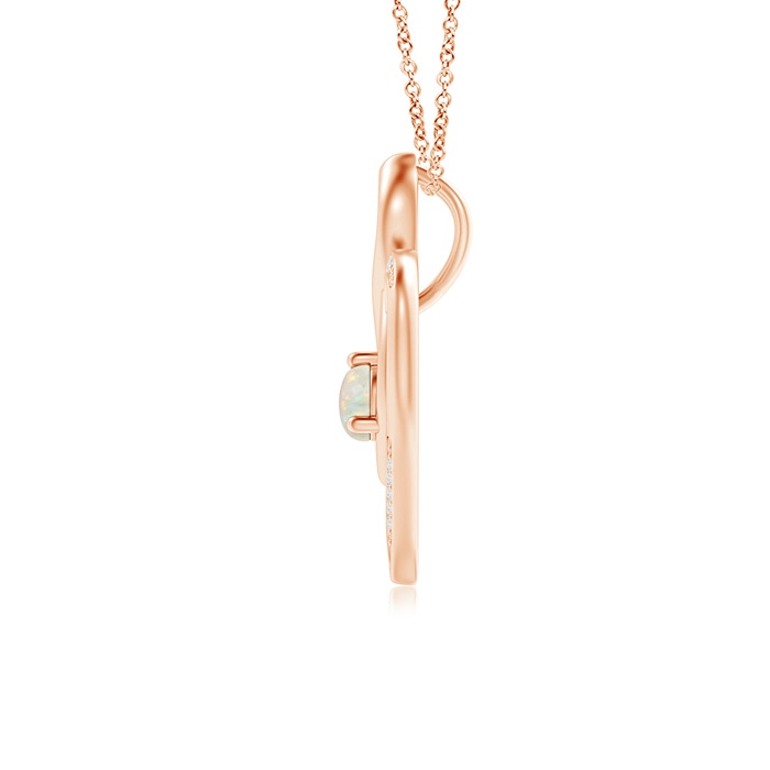 4mm AAA Opal Infinity Heart Pendant with Diamond Accents in Rose Gold product image