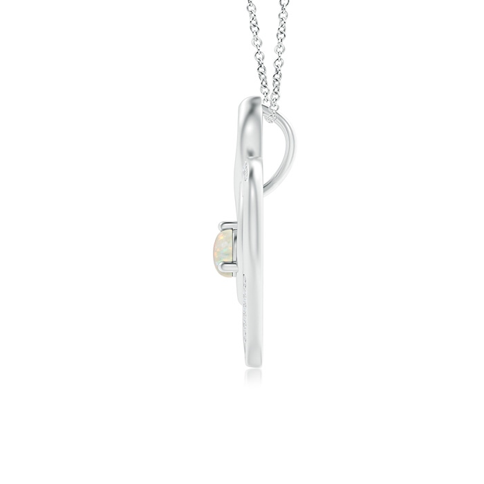 4mm AAA Opal Infinity Heart Pendant with Diamond Accents in White Gold product image