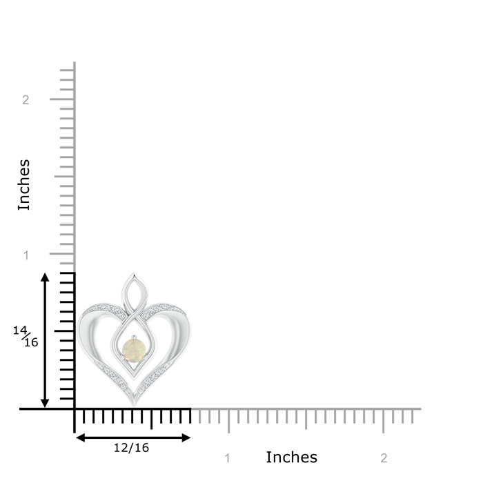 4mm AAA Opal Infinity Heart Pendant with Diamond Accents in White Gold product image