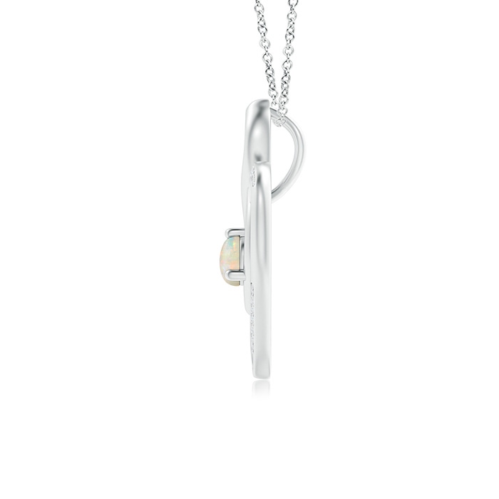4mm AAAA Opal Infinity Heart Pendant with Diamond Accents in White Gold product image