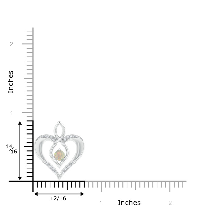 4mm AAAA Opal Infinity Heart Pendant with Diamond Accents in White Gold product image