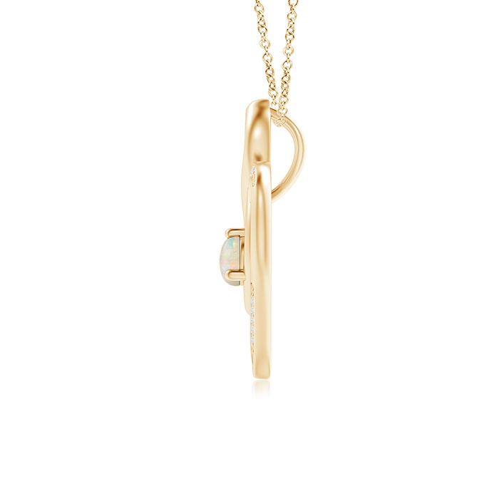 4mm AAAA Opal Infinity Heart Pendant with Diamond Accents in Yellow Gold product image