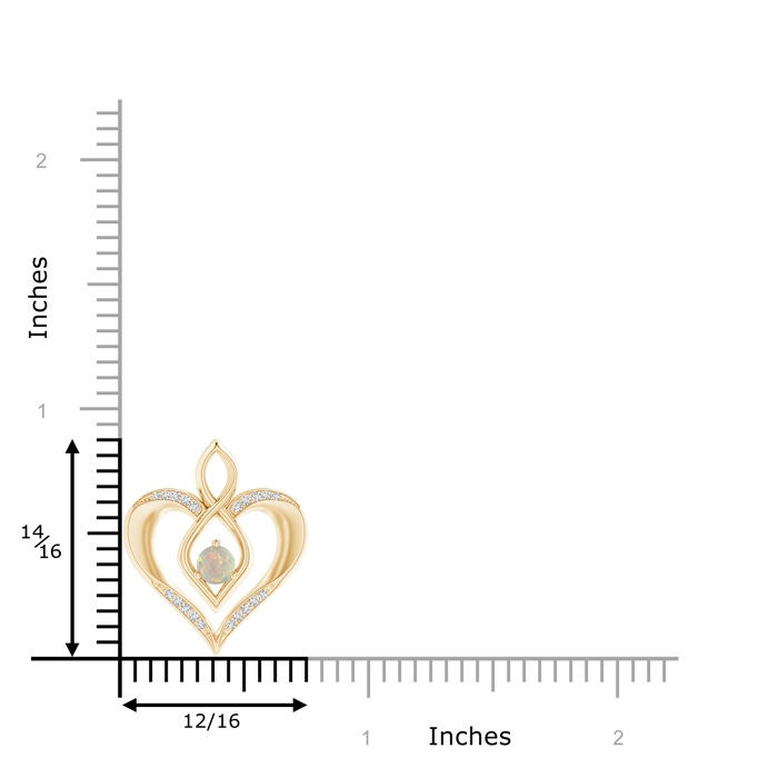 4mm AAAA Opal Infinity Heart Pendant with Diamond Accents in Yellow Gold product image