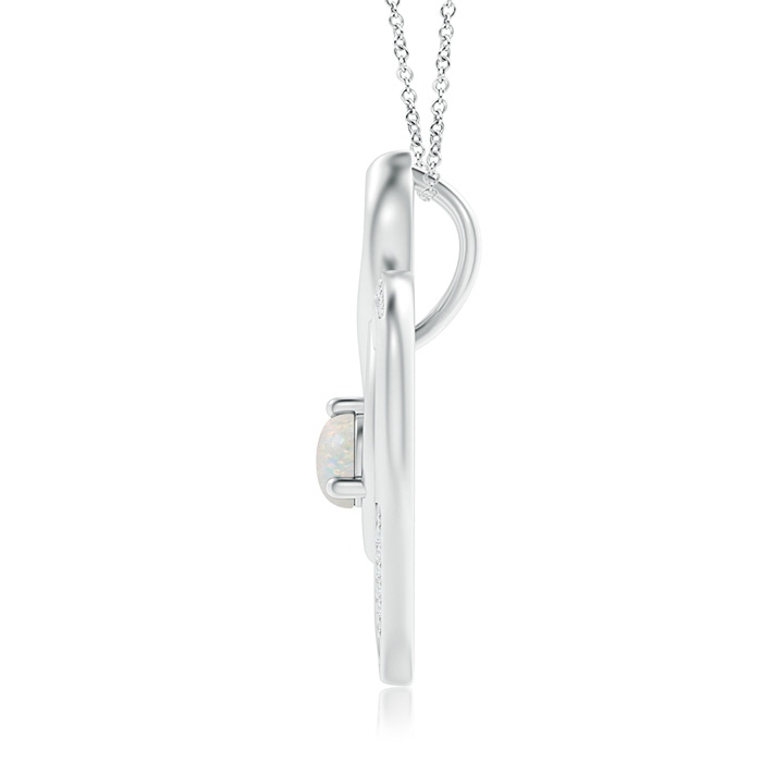 5mm AA Opal Infinity Heart Pendant with Diamond Accents in White Gold product image