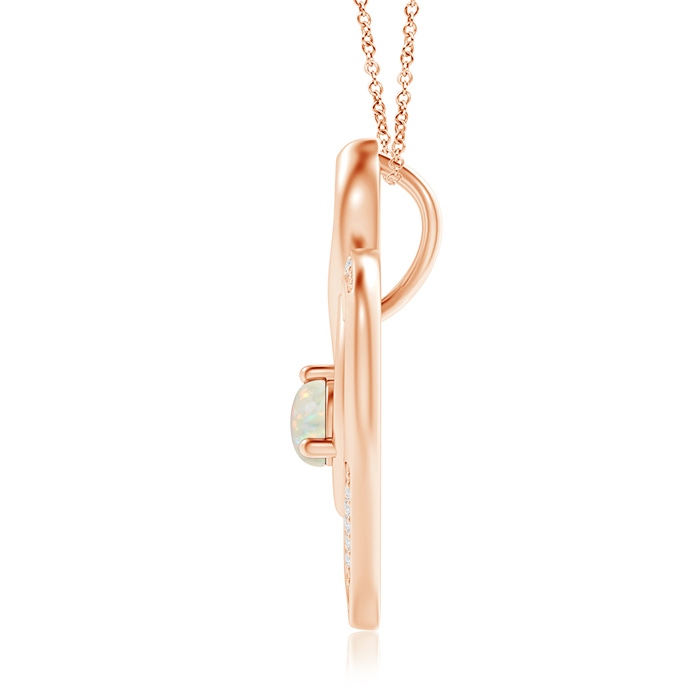 5mm AAA Opal Infinity Heart Pendant with Diamond Accents in Rose Gold product image