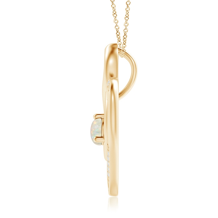 5mm AAA Opal Infinity Heart Pendant with Diamond Accents in Yellow Gold product image