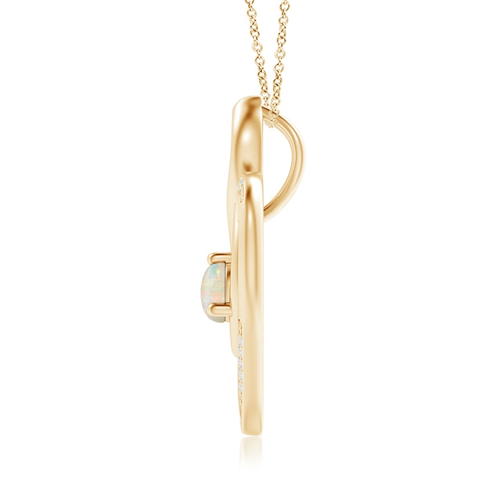 5mm AAAA Opal Infinity Heart Pendant with Diamond Accents in Yellow Gold product image