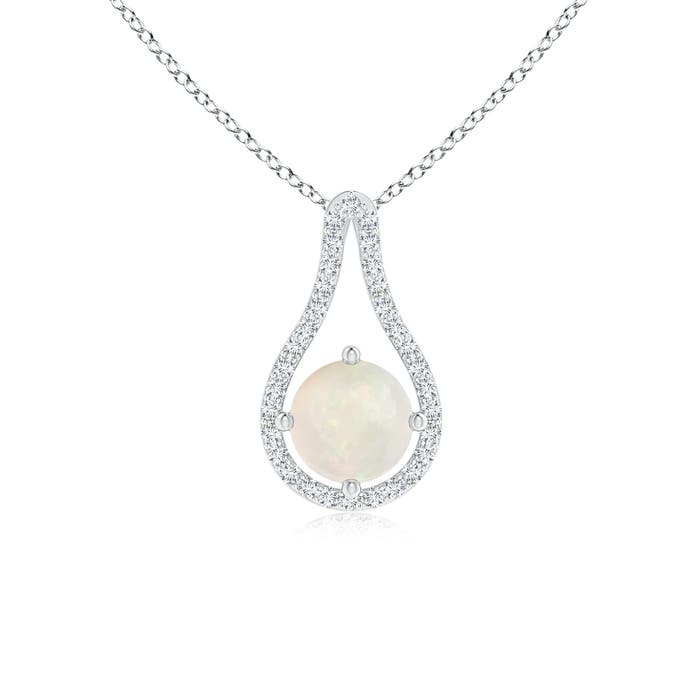 A - Opal / 0.66 CT / 14 KT White Gold