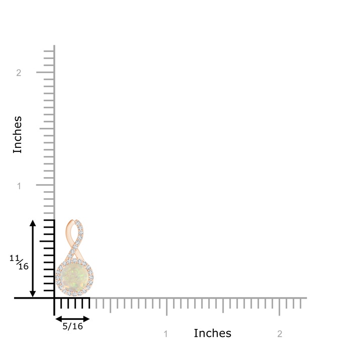6mm AAA Infinity Round Opal and Diamond Halo Pendant in Rose Gold product image