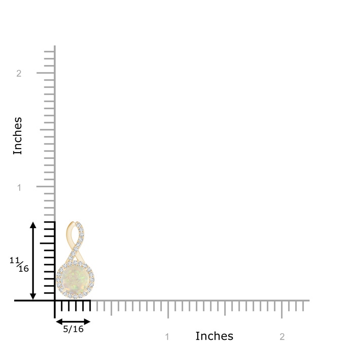 6mm AAA Infinity Round Opal and Diamond Halo Pendant in Yellow Gold product image