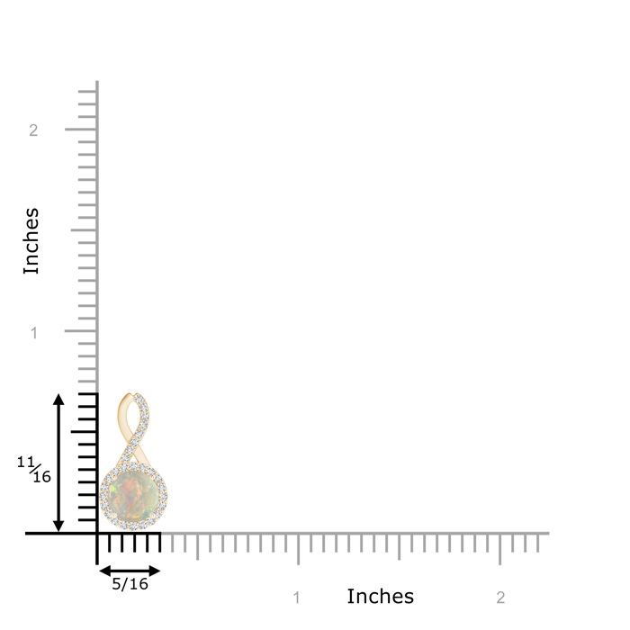 6mm AAAA Infinity Round Opal and Diamond Halo Pendant in Yellow Gold product image