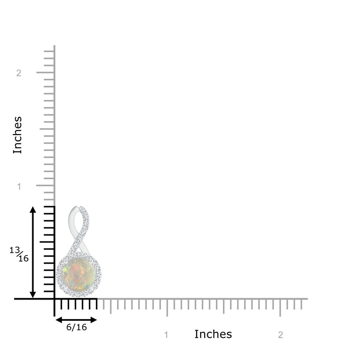 7mm AAAA Infinity Round Opal and Diamond Halo Pendant in P950 Platinum product image