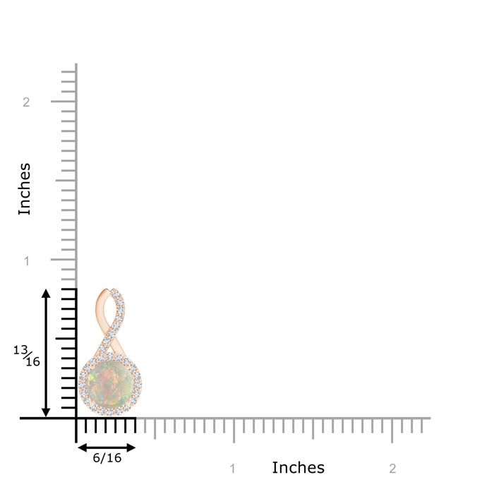 7mm AAAA Infinity Round Opal and Diamond Halo Pendant in Rose Gold product image