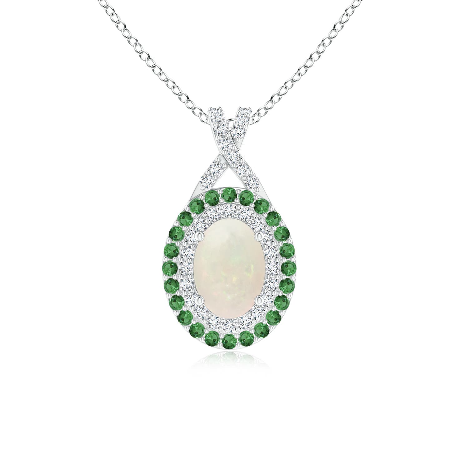 A - Opal / 0.75 CT / 14 KT White Gold