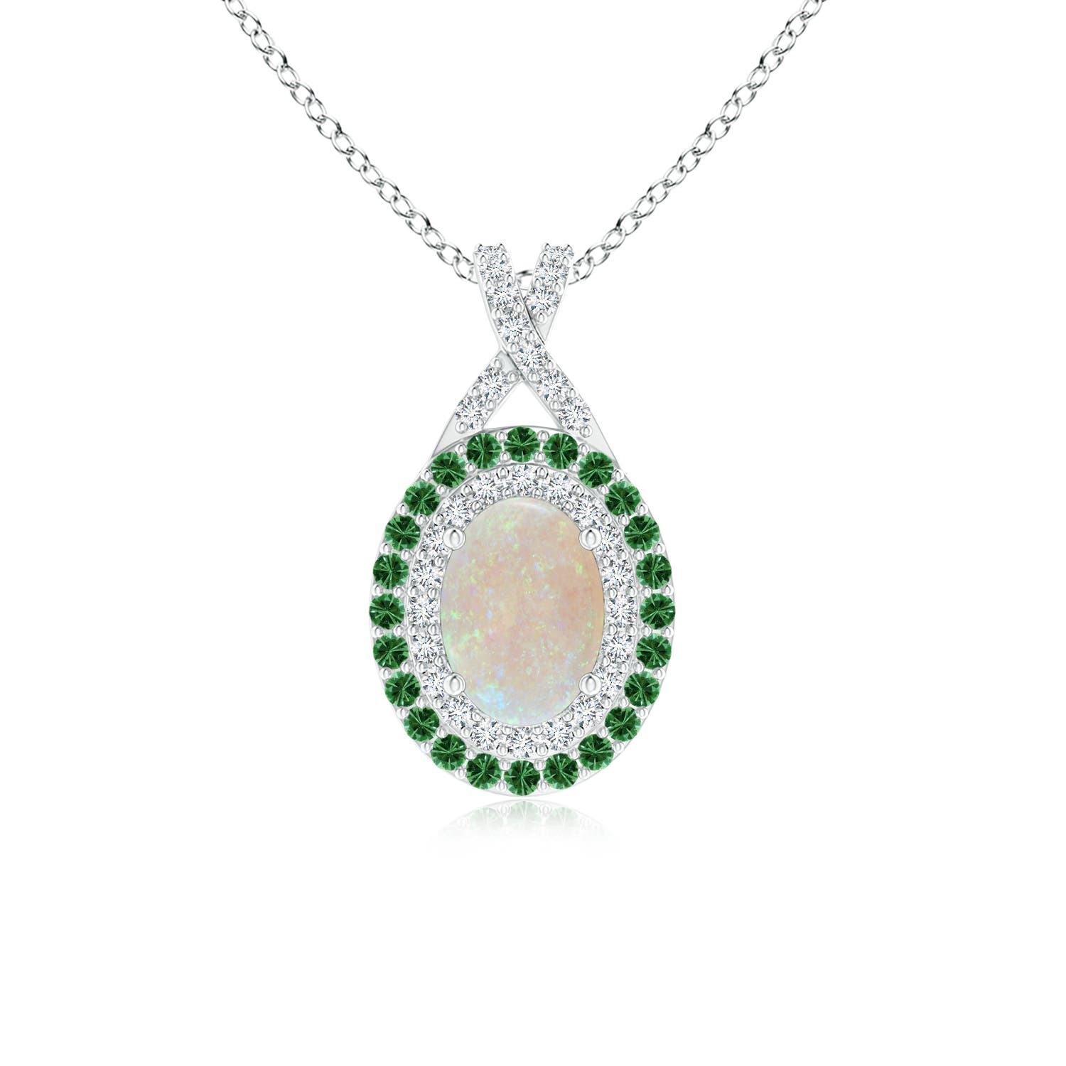 AA - Opal / 0.75 CT / 14 KT White Gold