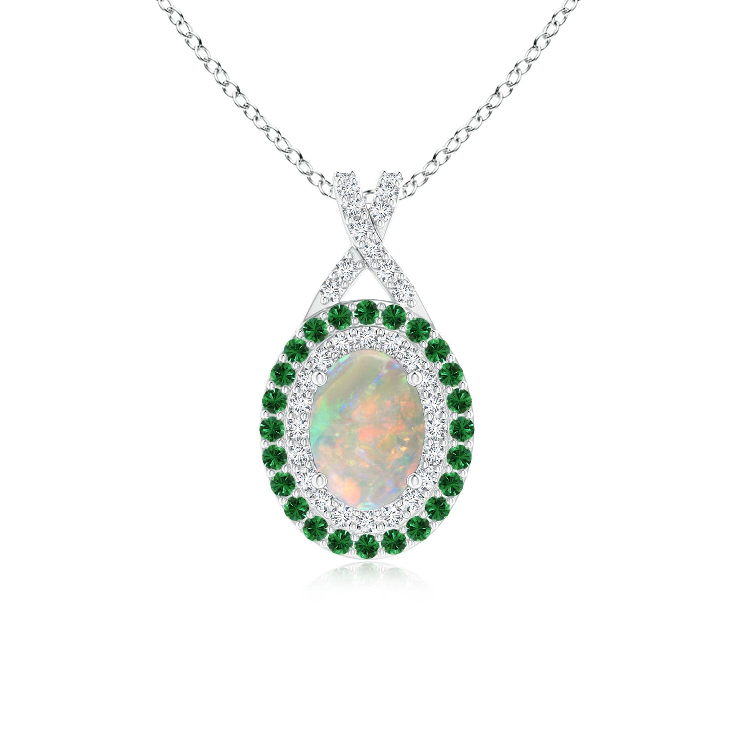 AAAA - Opal / 0.75 CT / 14 KT White Gold