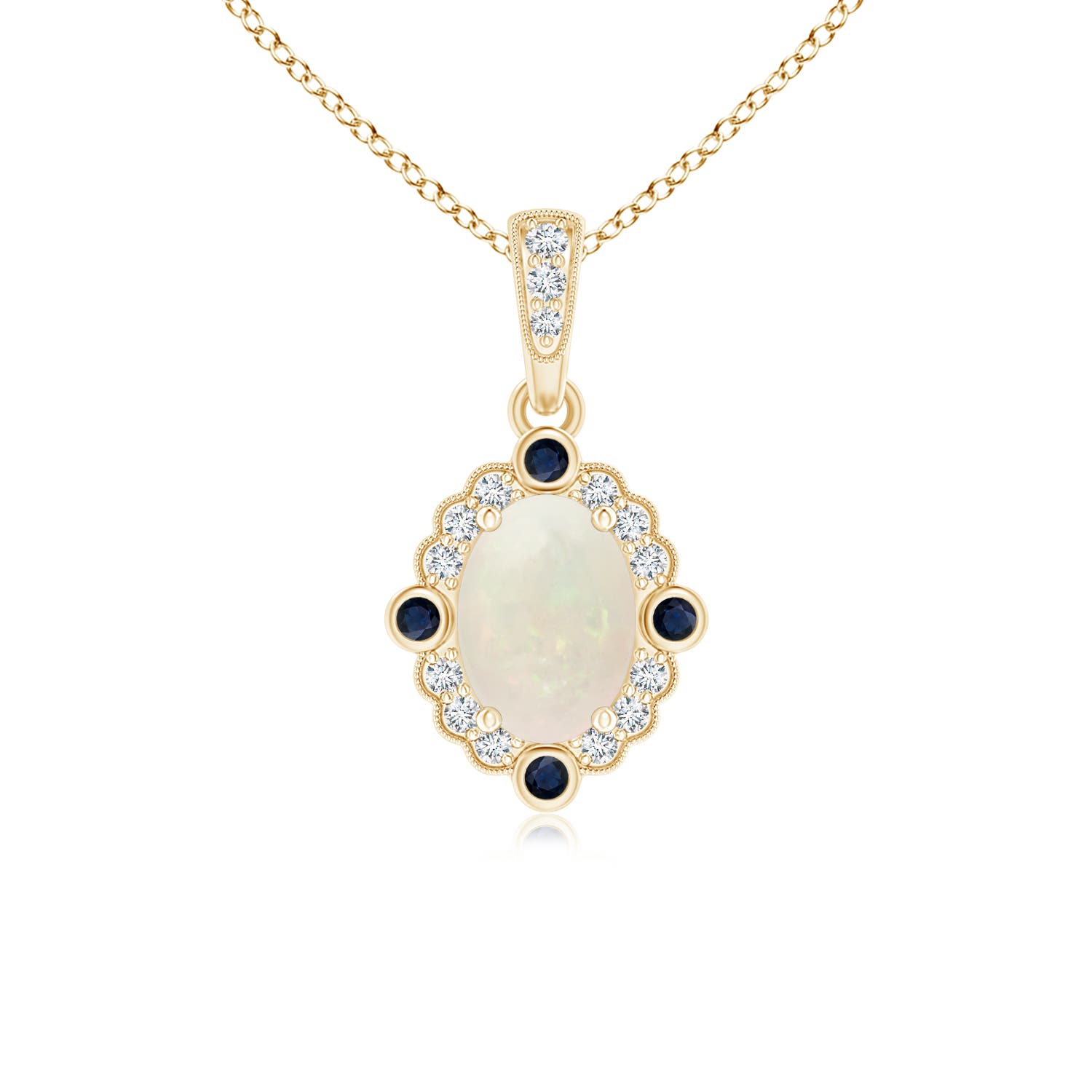 A - Opal / 0.58 CT / 14 KT Yellow Gold