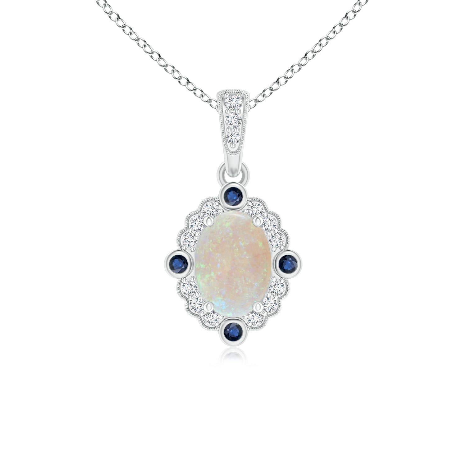 AA - Opal / 0.58 CT / 14 KT White Gold