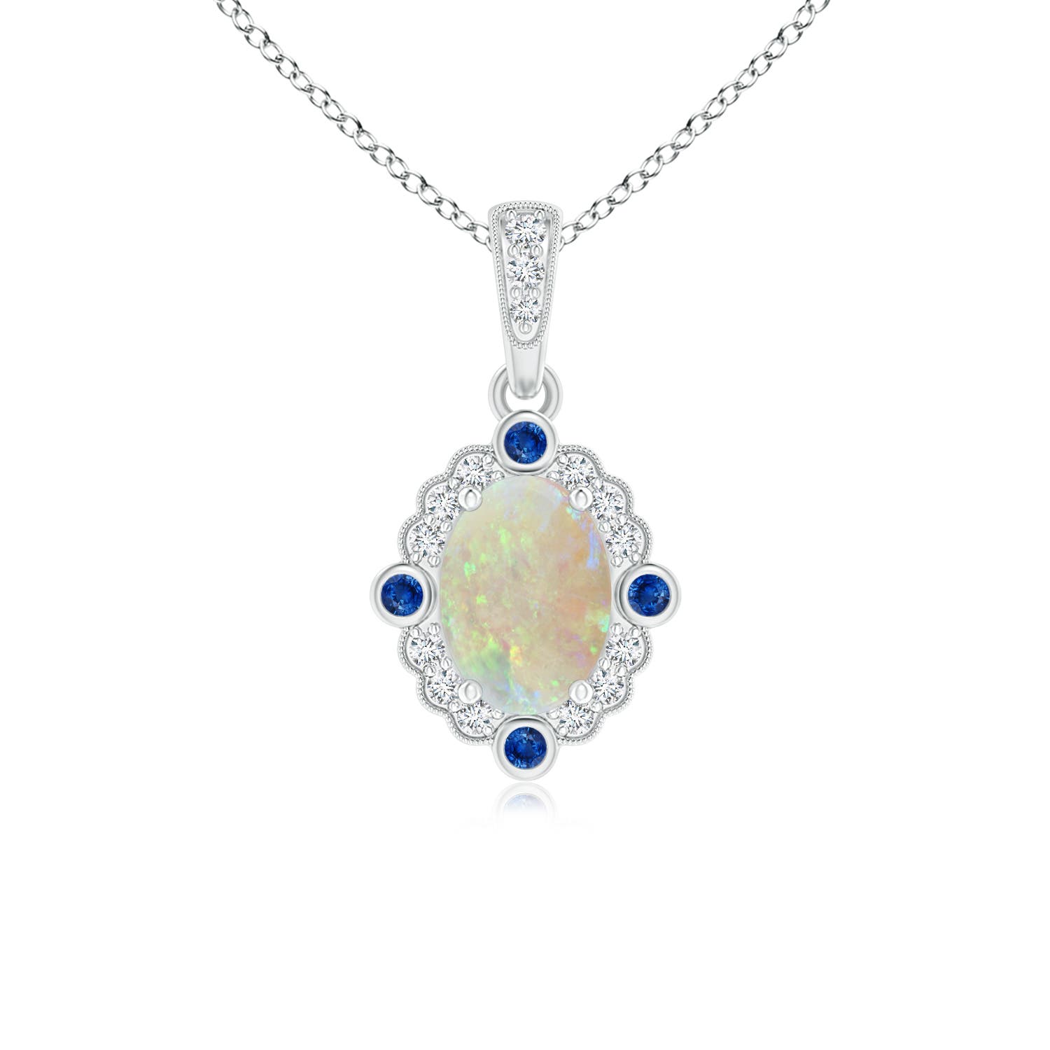 AAA - Opal / 0.58 CT / 14 KT White Gold