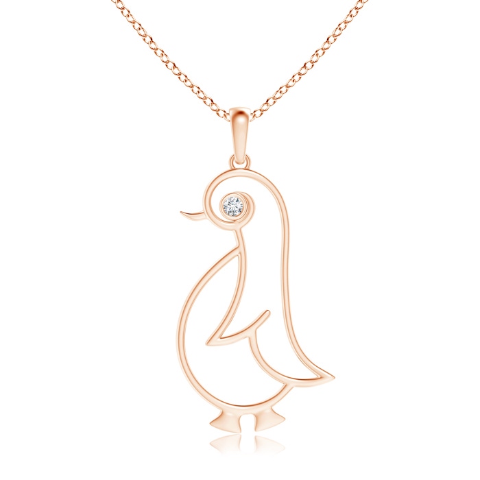 2.2mm GVS2 Bezel-Set Diamond Penguin Pendant in Rose Gold 