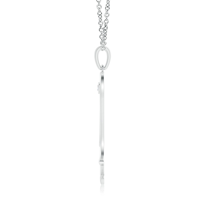 2.2mm GVS2 Bezel-Set Diamond Penguin Pendant in S999 Silver product image